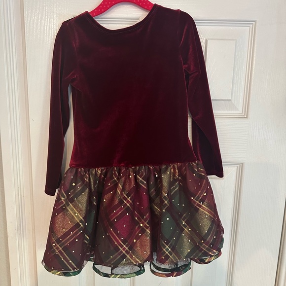 Bonnie Jean burgundy velvet Christmas Dress - size 4 - Picture 4 of 6
